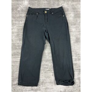 New Directions Weekend Pants Womens 12 Black Cropped Capri Stretch Mid Rise